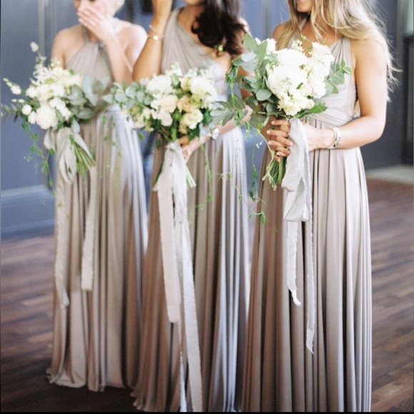 ๐HP New Twobirds BHLDN Ginger Convertible B / Fits 14 - 24 Lt Gray Silver Maxi - Picture 8 of 14